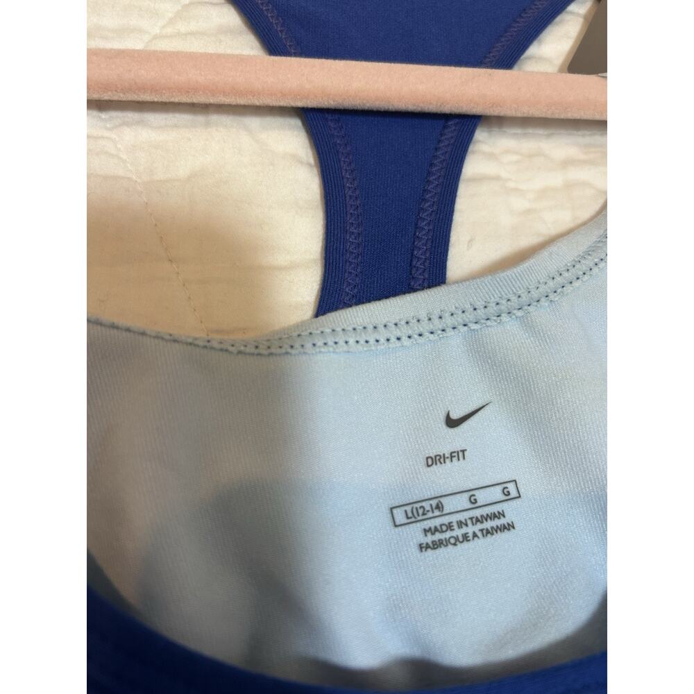 Nike Tank Top blue Womens size large Sleeveless Lightweight Stretch Inside Bra - Picture 3 of 7